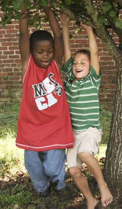 Boys playing at Schuetzenfest